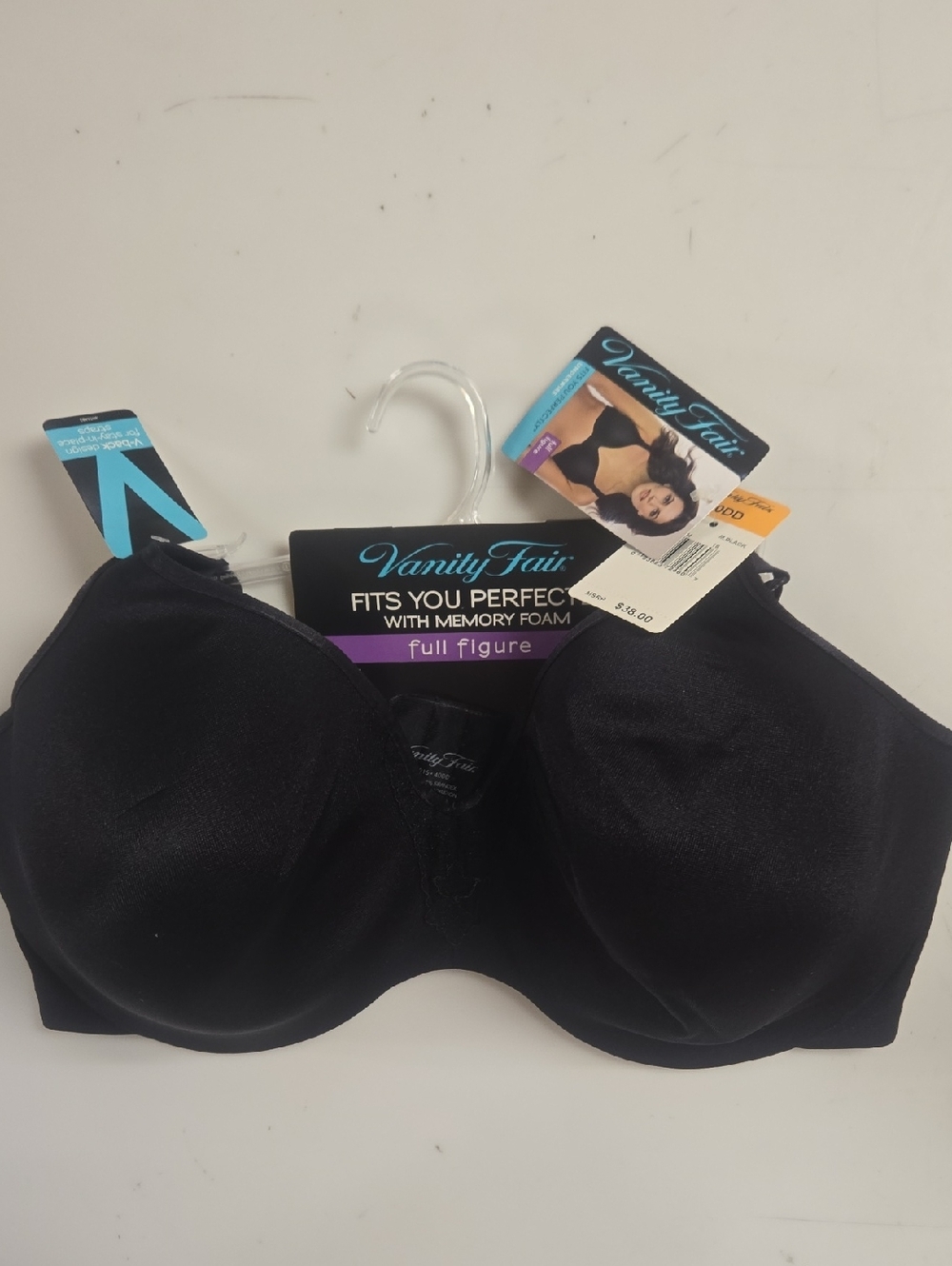 Vanity Fair Black Full-Figure Memory Foam Bra